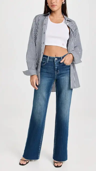 L'Agence Scottie Wide Leg Jeans Hasting 29 | Thumbnail 5