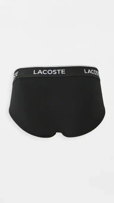 Lacoste Cotton Stretch Jersey Briefs 3 Pack Black M | Thumbnail 3