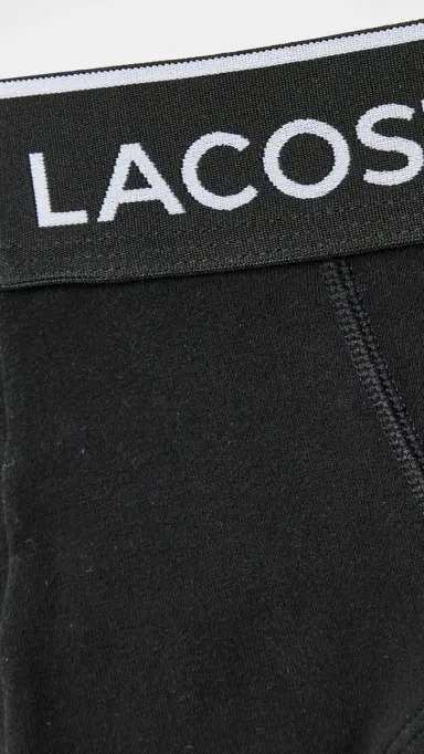 Lacoste Cotton Stretch Jersey Briefs 3 Pack Black M | Thumbnail 4