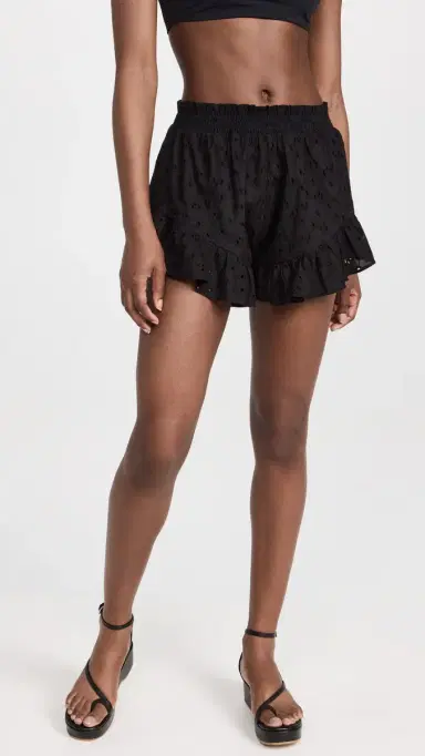 Playa Lucila Ruffle Coverup horts Black | Thumbnail 2