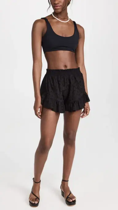 Playa Lucila Ruffle Coverup horts Black | Thumbnail 5