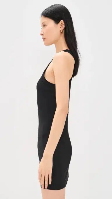Norma Kamali Racer Tee Mini Dress Black | Thumbnail 4 Norma Kamali Racer Tee Mini Dress Black | Thumbnail 4