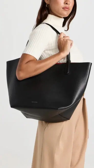 MANSUR GAVRIEL Everyday Soft Tote Black/Flamma One Size | Thumbnail 3
