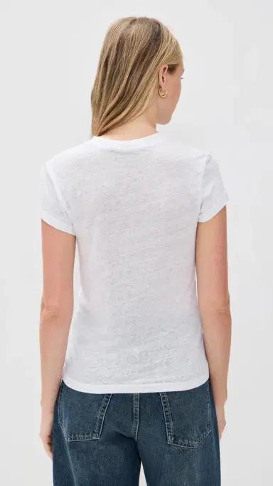 IRO Round Neck Linen T-Shirt White | Thumbnail 3
