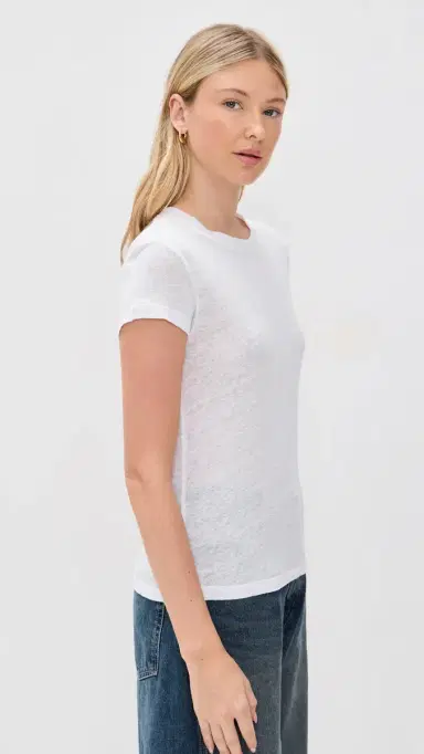 IRO Round Neck Linen T-Shirt White | Thumbnail 4