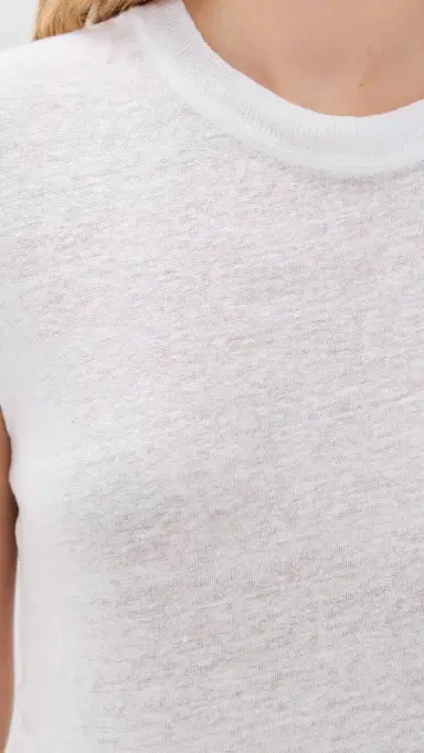 IRO Round Neck Linen T-Shirt White | Thumbnail 6