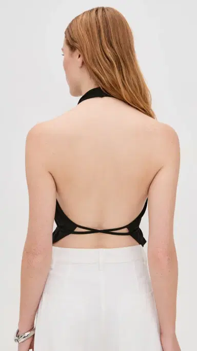 St. Agni Soft Jersey Halter Top Jet Black | Thumbnail 3 St. Agni Soft Jersey Halter Top Jet Black | Thumbnail 3