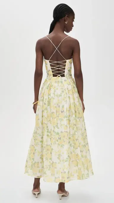Bardot Estie Printed Maxi Dress Yellow Floral 6 | Thumbnail 3