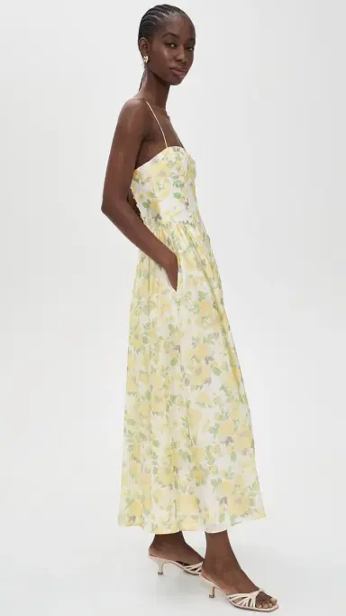 Bardot Estie Printed Maxi Dress Yellow Floral 6 | Thumbnail 4