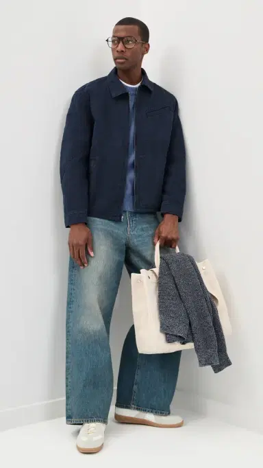 Alex Mill Elijah Zip Jacket In Linen Twill Dark Navy S | Thumbnail 5