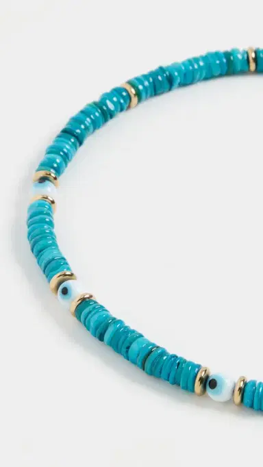 Hijas de Puka Turquoise Dyed Sea Shell Puka Necklace Turquoise One Size | Thumbnail 4