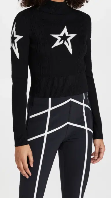 Perfect Moment Cable Underwear Sweater Black S | Thumbnail 2 Perfect Moment Cable Underwear Sweater Black S | Thumbnail 2