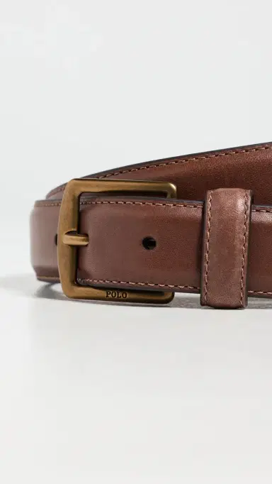 Polo Ralph Lauren Full-Grain Etched Leather Dress Belt Brown 38 | Thumbnail 4