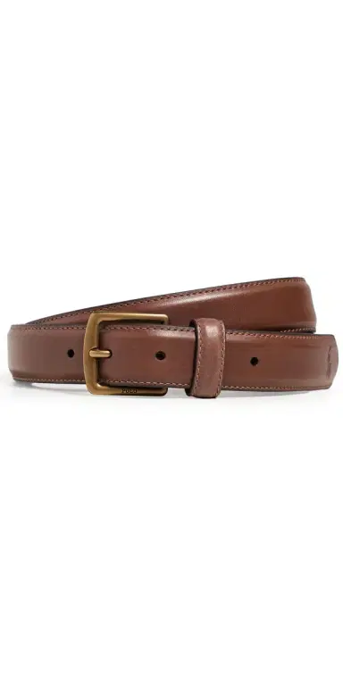 Polo Ralph Lauren Full-Grain Etched Leather Dress Belt Brown 38 | Thumbnail 1
