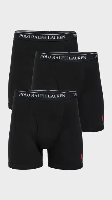 Polo Ralph Lauren Underwear Classic Fit Cotton Boxer Briefs 3 Pack Polo Black M | Thumbnail 2