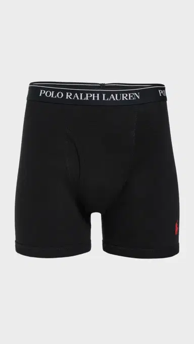 Polo Ralph Lauren Underwear Classic Fit Cotton Boxer Briefs 3 Pack Polo Black M | Thumbnail 3