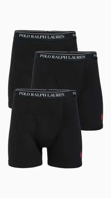 Polo Ralph Lauren Underwear Classic Fit Cotton Boxer Briefs 3 Pack Polo Black M | Thumbnail 6