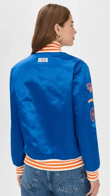 New York or Nowhere Knicks Downtown Varsity Jacket Royal Blue | Thumbnail 3 New York or Nowhere Knicks Downtown Varsity Jacket Royal Blue | Thumbnail 3