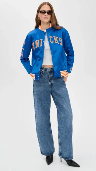 New York or Nowhere Knicks Downtown Varsity Jacket Royal Blue | Thumbnail 5 New York or Nowhere Knicks Downtown Varsity Jacket Royal Blue | Thumbnail 5