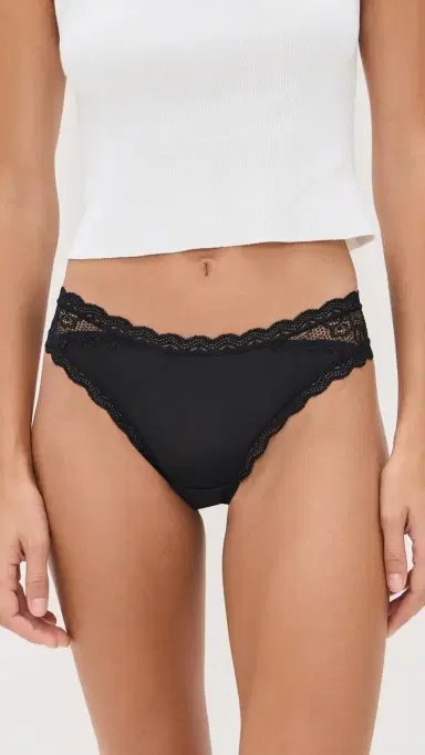 Stripe & Stare Eco Lace Original Knicker 4 Pack Black & Sand | Thumbnail 3 Stripe & Stare Eco Lace Original Knicker 4 Pack Black & Sand | Thumbnail 3
