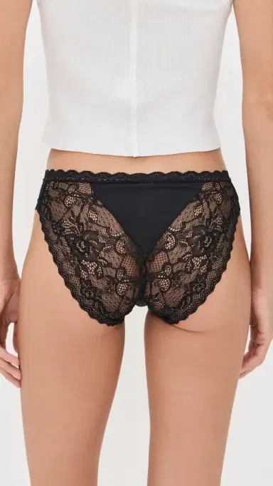 Stripe & Stare Eco Lace Original Knicker 4 Pack Black & Sand | Thumbnail 4 Stripe & Stare Eco Lace Original Knicker 4 Pack Black & Sand | Thumbnail 4