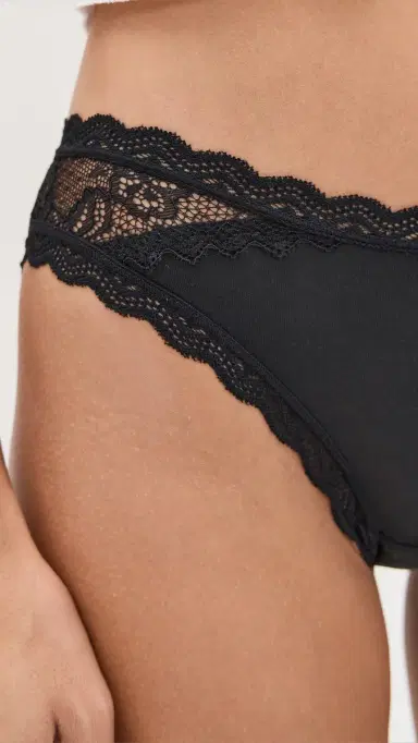 Stripe & Stare Eco Lace Original Knicker 4 Pack Black & Sand | Thumbnail 5 Stripe & Stare Eco Lace Original Knicker 4 Pack Black & Sand | Thumbnail 5