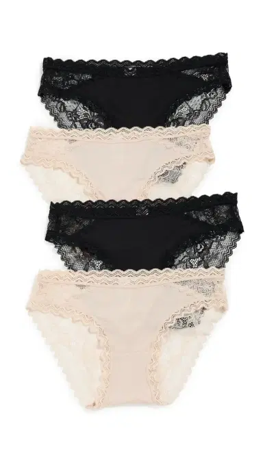 Stripe & Stare Eco Lace Original Knicker 4 Pack Black & Sand | Thumbnail 6 Stripe & Stare Eco Lace Original Knicker 4 Pack Black & Sand | Thumbnail 6