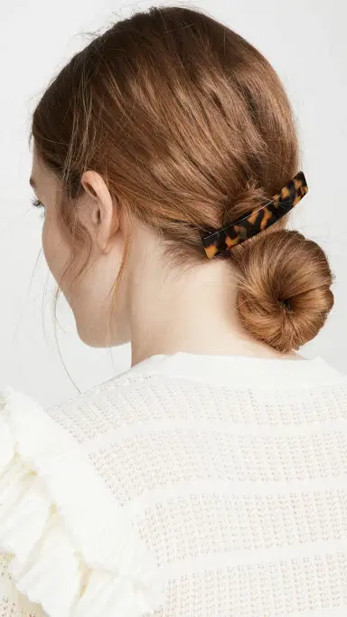 Alexandre de Paris Thin Hair Clip Tokyo Tortoise One Size | Thumbnail 3