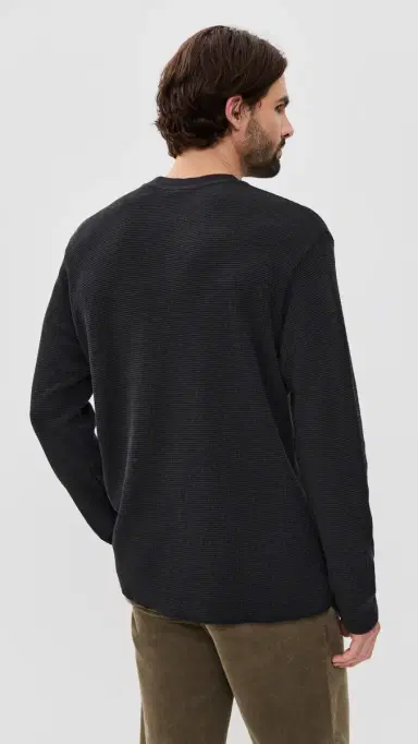 Rhythm Classic Waffle Knit Tee Black L | Thumbnail 3