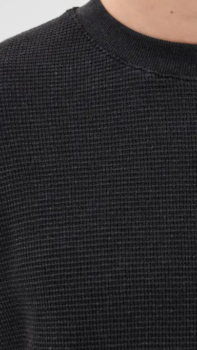 Rhythm Classic Waffle Knit Tee Black L | Thumbnail 6
