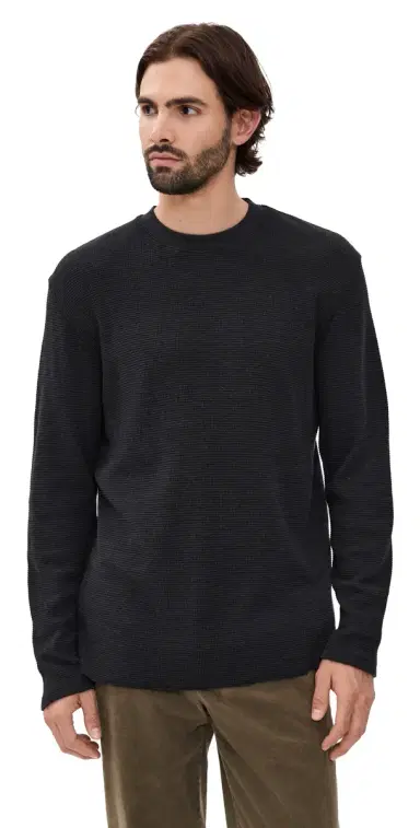 Rhythm Classic Waffle Knit Tee Black L | Thumbnail 1