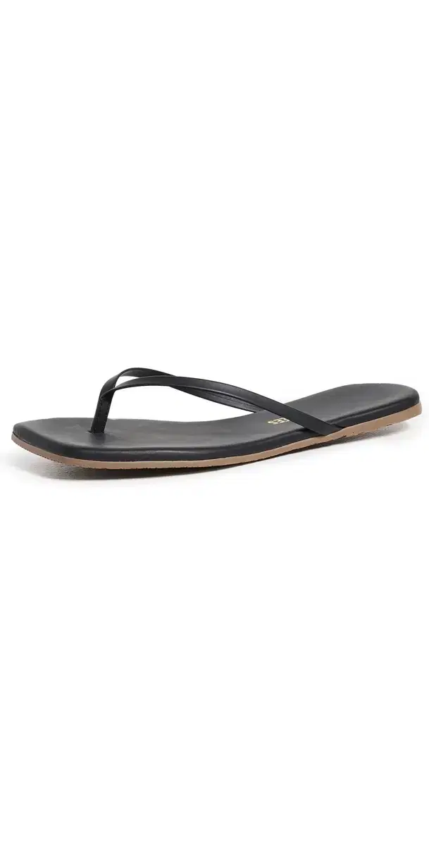 TKEES Square Toe Lily Flip Flops Black