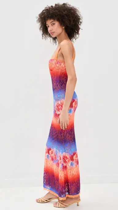 Runaway The Label Serina Lace Maxi Dress Nadia Pink Ombre | Thumbnail 4 Runaway The Label Serina Lace Maxi Dress Nadia Pink Ombre | Thumbnail 4