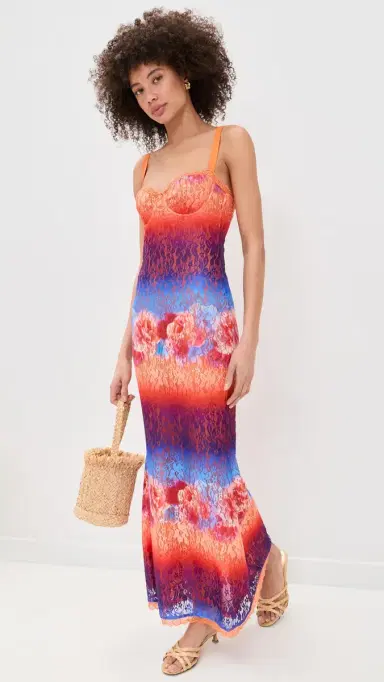 Runaway The Label Serina Lace Maxi Dress Nadia Pink Ombre | Thumbnail 5 Runaway The Label Serina Lace Maxi Dress Nadia Pink Ombre | Thumbnail 5