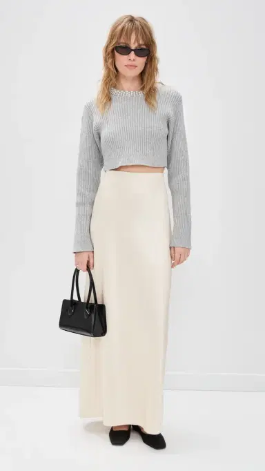 LE BOP Clara Cropped Pullover Heather Grey | Thumbnail 6 LE BOP Clara Cropped Pullover Heather Grey | Thumbnail 6