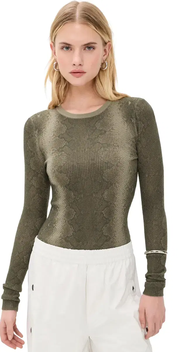 Peachy Den Lulu Thermal Top Olive Python