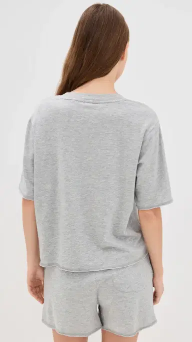 Polo Ralph Lauren French Terry Short Sleeve Pajama et Heather Grey | Thumbnail 3