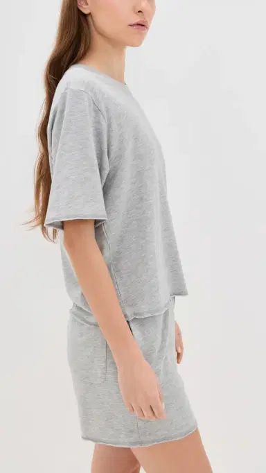Polo Ralph Lauren French Terry Short Sleeve Pajama et Heather Grey | Thumbnail 4