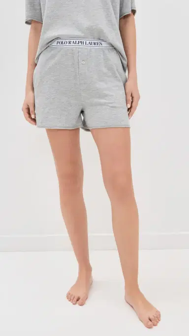 Polo Ralph Lauren French Terry Short Sleeve Pajama et Heather Grey | Thumbnail 5