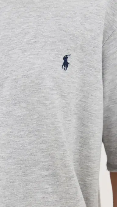 Polo Ralph Lauren French Terry Short Sleeve Pajama et Heather Grey | Thumbnail 6
