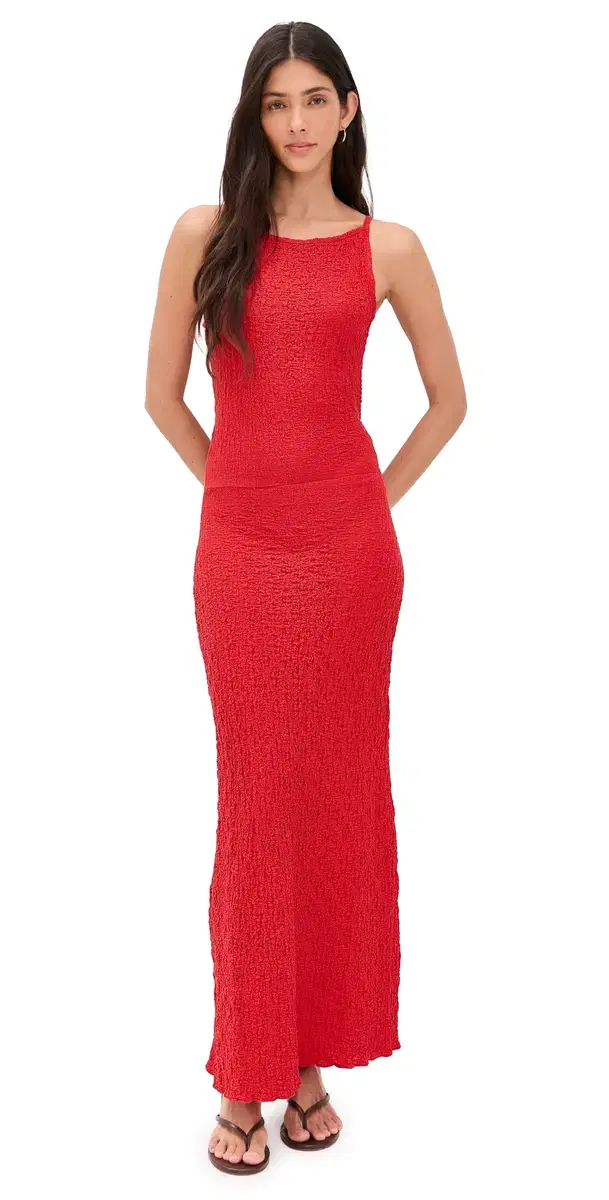Lisa Says Gah Maya Crinkle Dress Pepper