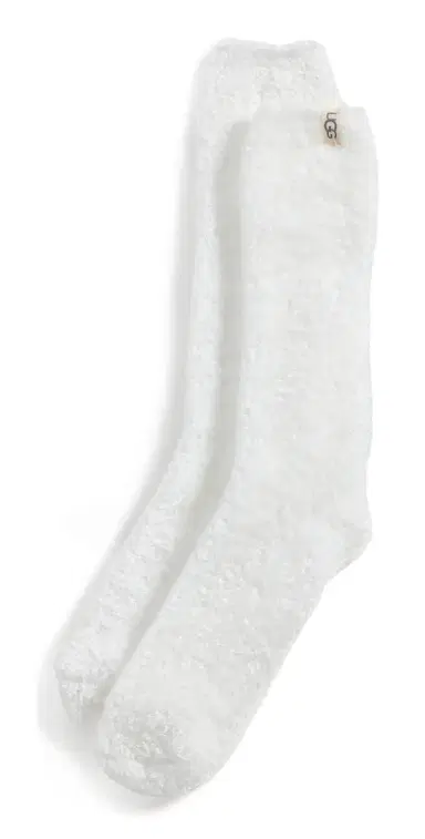 UGG Leda Cozy Socks White One Size | Thumbnail 1