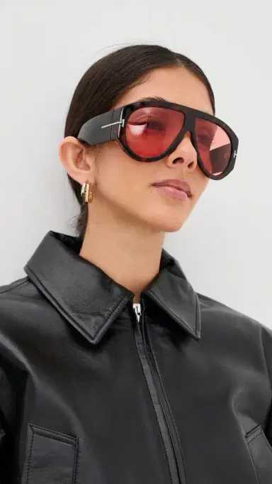 Tom Ford Bronson Sunglasses Shiny Dark Havana One Size | Thumbnail 3