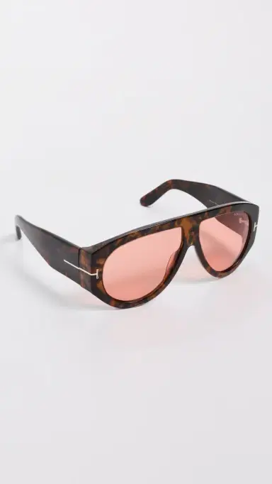 Tom Ford Bronson Sunglasses Shiny Dark Havana One Size | Thumbnail 4