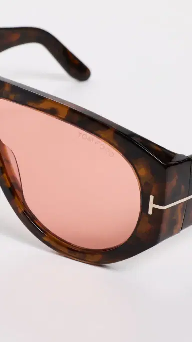 Tom Ford Bronson Sunglasses Shiny Dark Havana One Size | Thumbnail 5