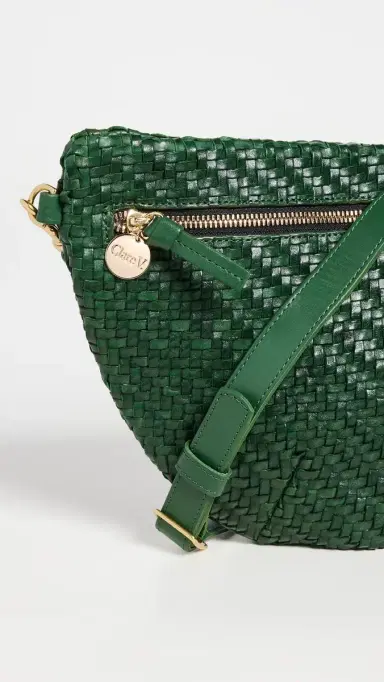 Clare V. Clare V. Grande Fanny Evergreen Woven Zig Zag One Size | Thumbnail 5 Clare V. Clare V. Grande Fanny Evergreen Woven Zig Zag One Size | Thumbnail 5
