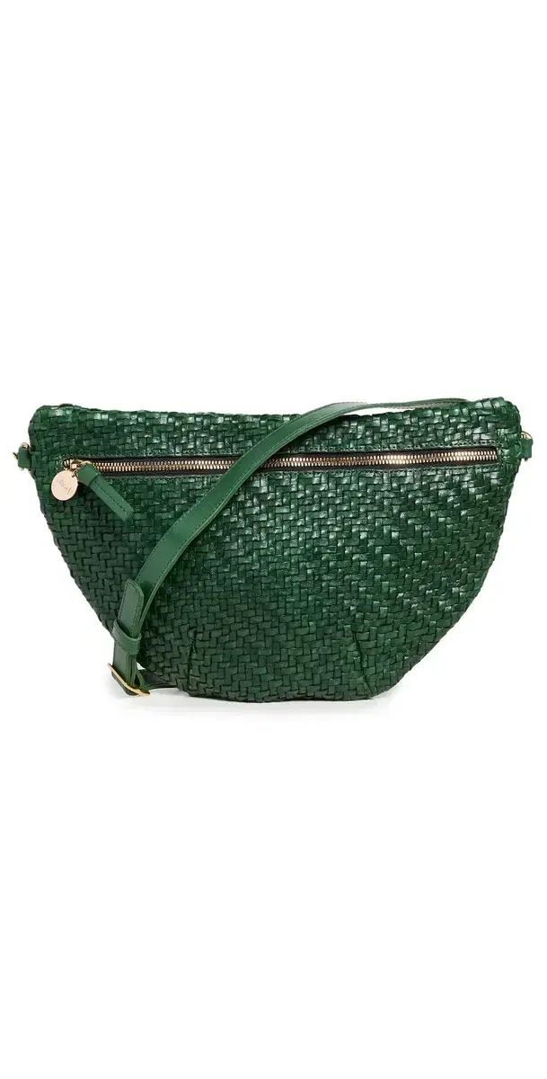 Clare V. Grande Fanny Evergreen Woven Zig Zag One Size