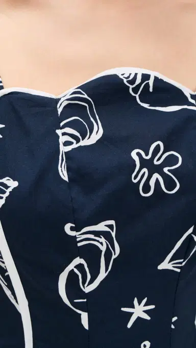 Moon River Scallop Shaped Midi Dress Navy ulti | Thumbnail 6