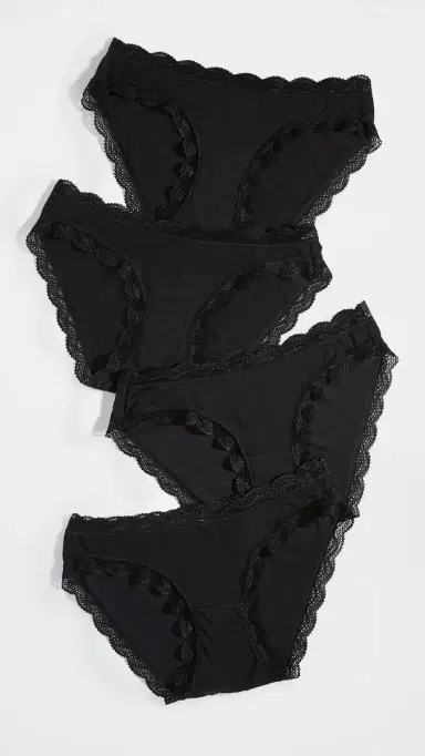 Stripe & Stare Bikini Briefs 4 Pack Black/Black/Black/Black M | Thumbnail 2 Stripe & Stare Bikini Briefs 4 Pack Black/Black/Black/Black M | Thumbnail 2