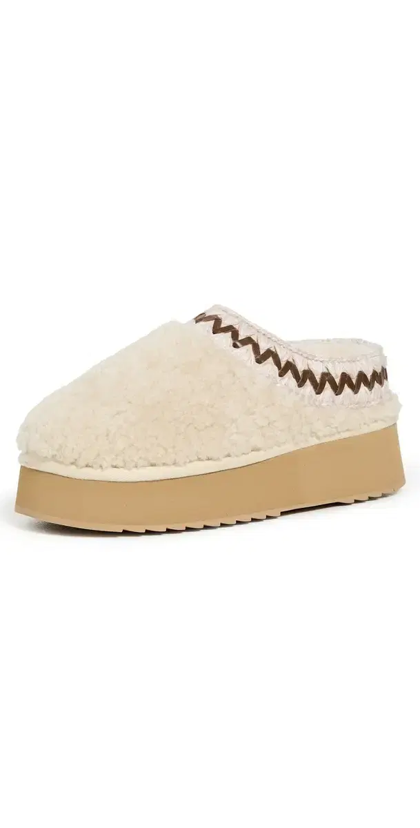 MOU Curly Platform Clogs Vanilla